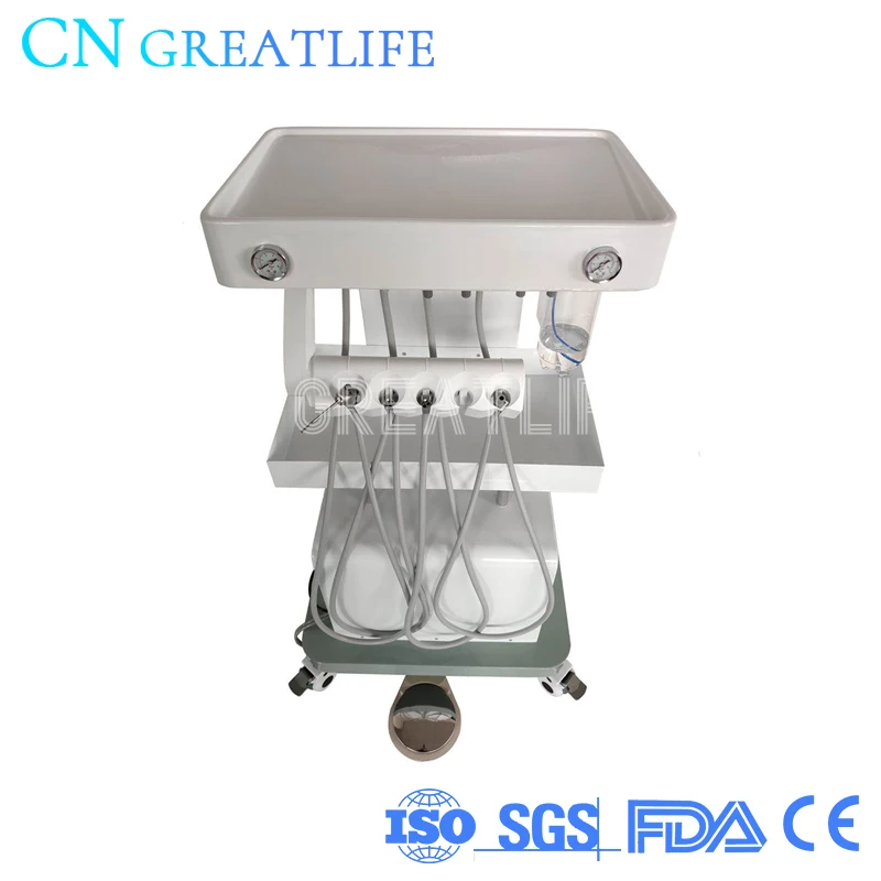 Movable High Quality Portable Dental Unit Dental Portable Unit with 550w Air Compressor