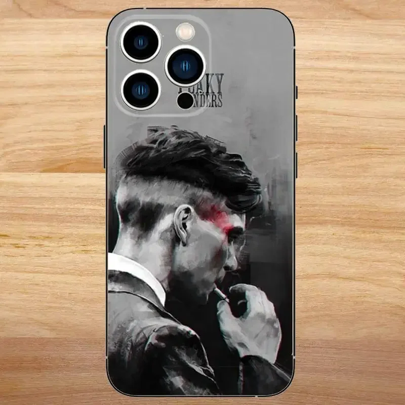 Thomas Shelby Peaky Blinders Phone Case For iPhone15,14,13,12,11,Pro,Max,Plus,Mini,X,XS,XR,8,7,6,S,Plus,SE Soft Black Case