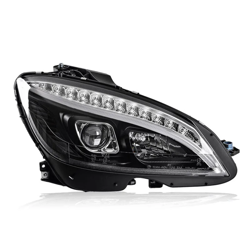Suitable for B--e--n-z C-Class W204 Xenon Headlight Assembly 07-11 Modified LED Daytime Running Light Flow Turn Signal