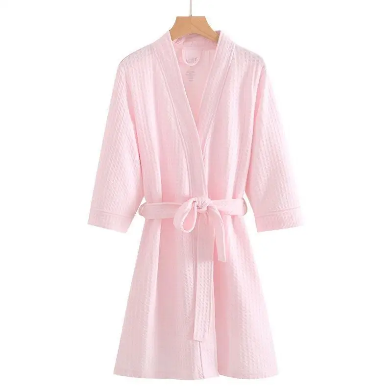 Men\'s Homewear Couple Nightgown Pajamas Bathrobe Women\'sSolid Color Casual House Robe Kimono Designer Vintage Sleepwear