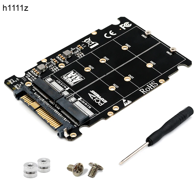 

M.2 SSD to U.2 Adapter 2in1 M.2 NVMe and SATA-Bus NGFF SSD to PCI-e U.2 SFF-8639 Adapter PCIe M2 Converter for Desktop Computers