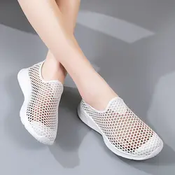 Summer Women Shoes Solid Color Loafers Mesh Sneakers Openwork Ladies Shoe Comfortable Breathable Outdoor Zapatos Para Mujeres