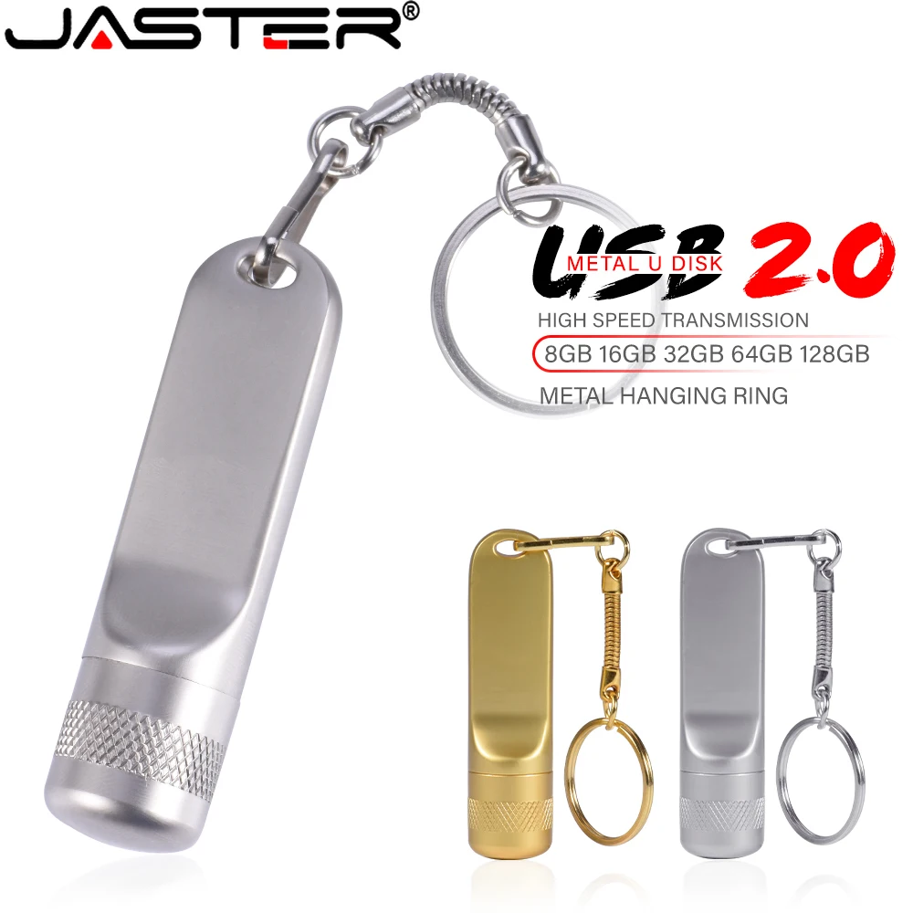 

JASTER USB 2.0 flash drive 64GB Golden microphone Pendrive 32GB Pen Drive 16GB Portable U drive 8GB Gifts Key Chain Memory stick