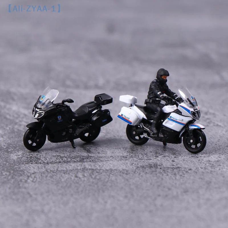 【ZYAA-1】1/64 نموذج دراجة نارية مصغر من خليط معدني للأمن العام أثاث شرطة خاص لعرض هدية عيد ميلاد للأطفال