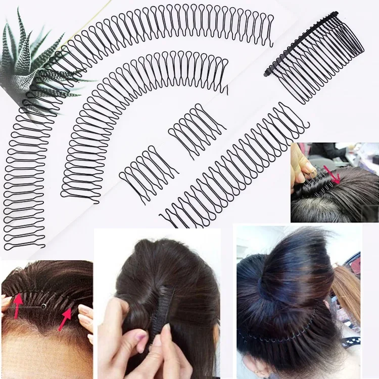 Forcina per capelli rotti senza cuciture invisibile strumenti per diadema per adulti rotolo curva ago frangia inserto pettine accessori per lo