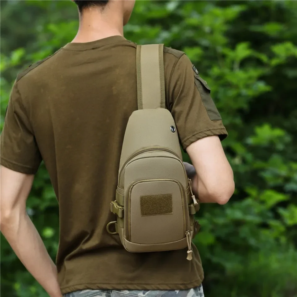 Portable Hiking Travel Sling Shoulder Bag Molle Chest Bag Men Outdoor Sports Bottle Pouch Camping Hunting Fishing Chest Backpack