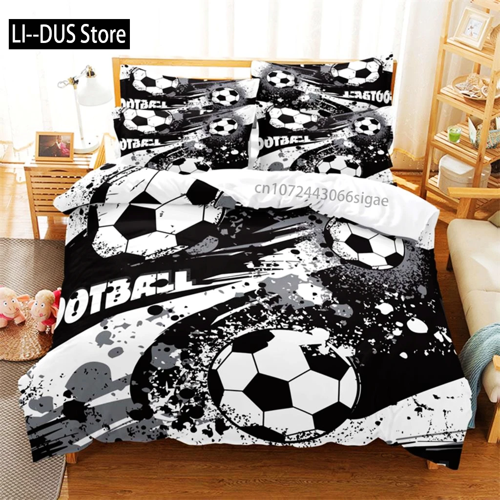 Football Bedding Set Competitive Sports Boy Duvet Cover Set King Quilt Cover Youth Children's Double Duvet Cover Bedding Set