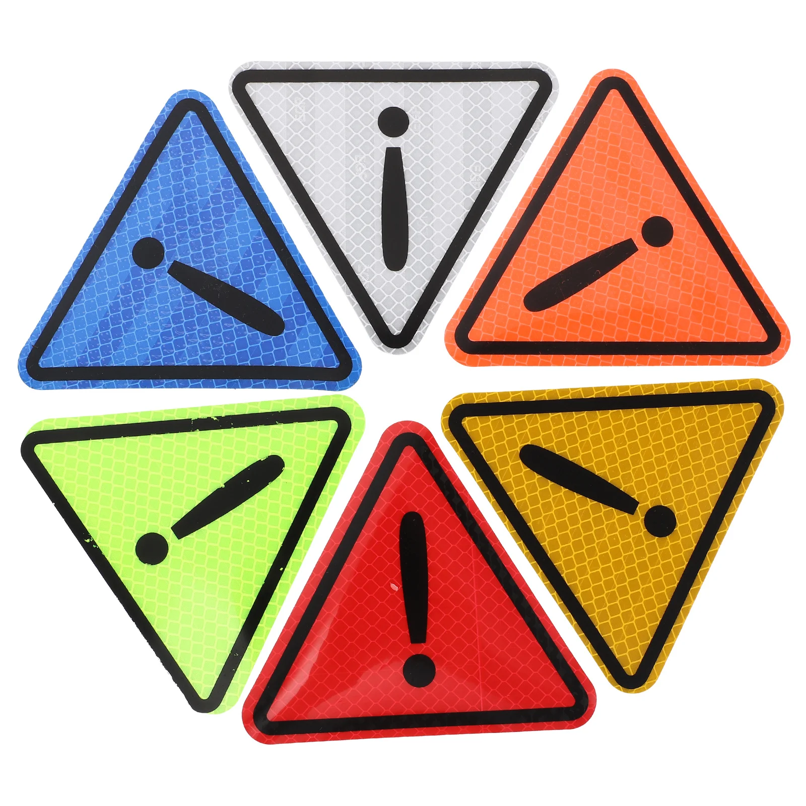 1Set Reflective Car Safety Stickers Triangular Danger Signs Durable Reflective Warning Labels Car Stickers