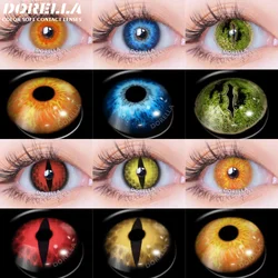 D'ORELLA 1Pair Color Contact Lenses For Eyes Anime Cosplay Colored Lenses Blue Crazy Halloween Lenses Contact Lens Beauty Makeup