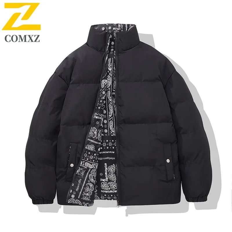 

COMXZ 2025 Men Reversible Camo Jacket Winter American style Fleece Lined Thickened Tactics Waterproof and Windproof Outdoor Coat
