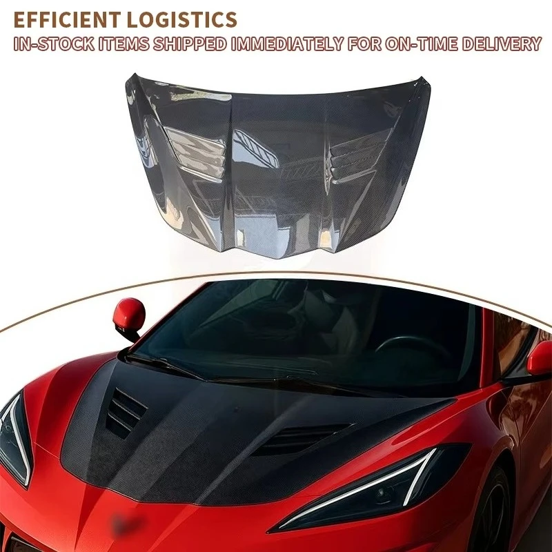 ل كورفيت C8 Z06 2020-2024 JC نمط غطاء المحرك من ألياف الكربون