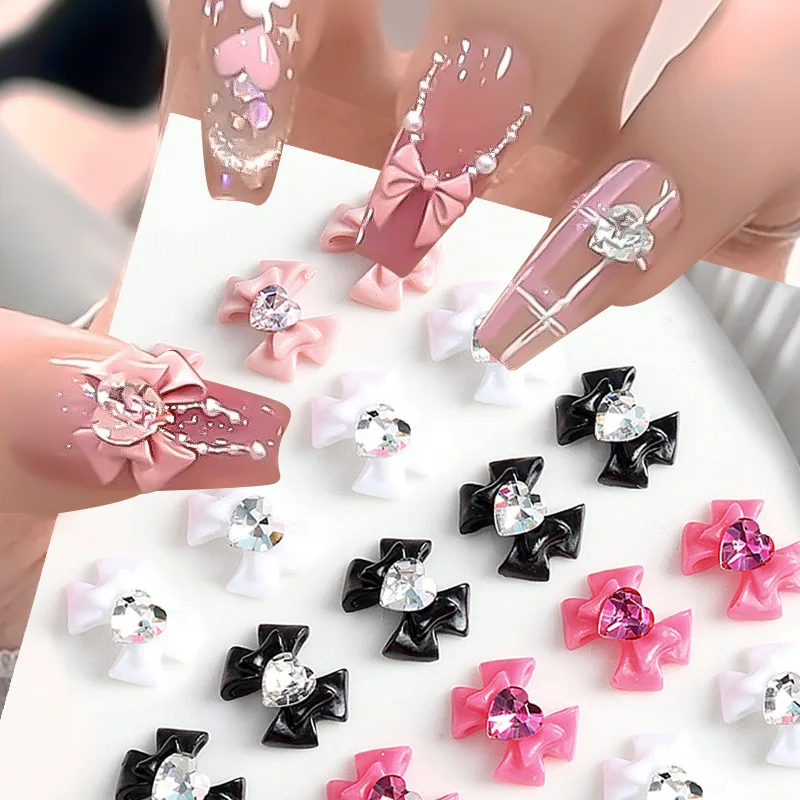 Nail Rhinestones Bow Nails Charm Loving Nail Art Accessories Nail Parts for Nails Nail Figures Nail Supplies for Professionals