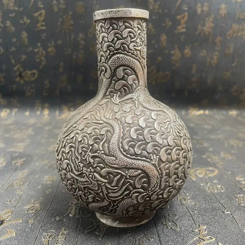 Exquisite Dragon Vase with Patina Finish Collectible Ornament