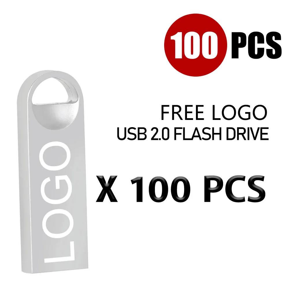 

100pcs/Lot Usb 2.0 Flash Drives 64gb Memory Stick 8GB 4GB Pendrive 16GB Metal U Disk Pen Drive 32GB Free Logo Meeting Gift Stick