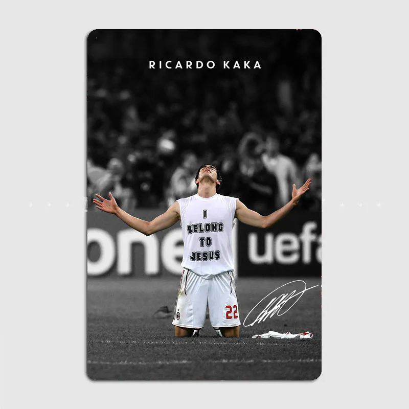 Ricardo Kaka Football Player Retro Metal Poster Sign Club Mural Custom Wall Decor Tin Sign Room Decoration Home Decor