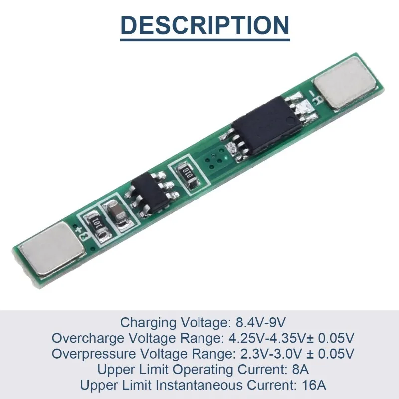 10-100Pcs 1S 3.2V 3.7V 3A Lithium Battery Protection BMS PCB Protection Board 18650 Charger Module for Li-ion Lithium Battery