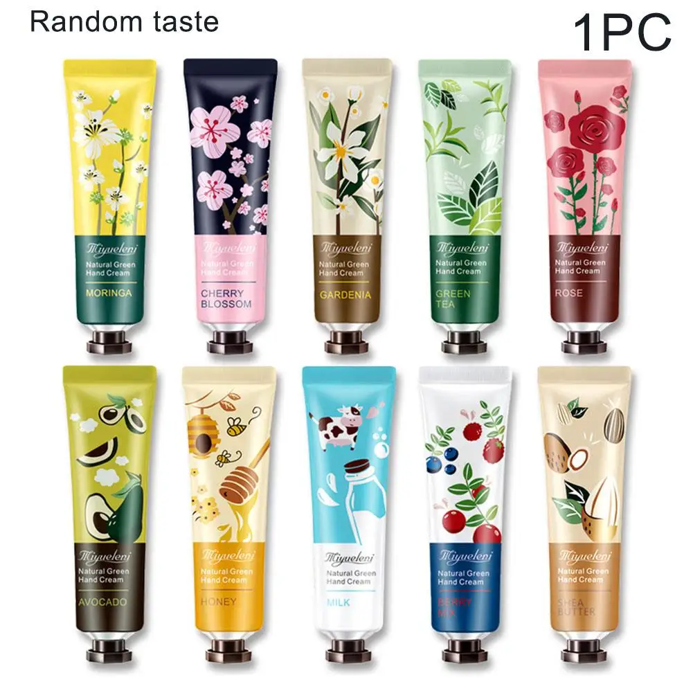 1pc Moisturizing Botanical Fragranced Hand Cream Dry Skin Moisturizer Chamomile Peach Avocado Portable Hand Cream For Men W P2W5