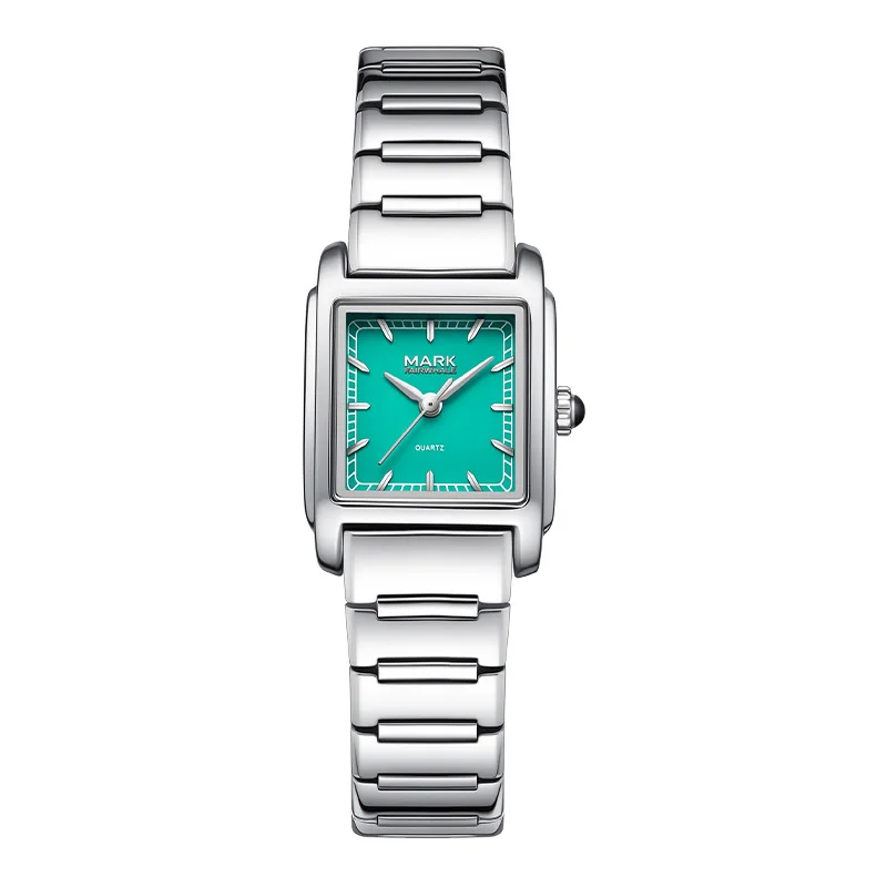 Vintage Quartz Watch European Business Square Steel Band Ultra Thin for Women with Classic Pin Buckle Design