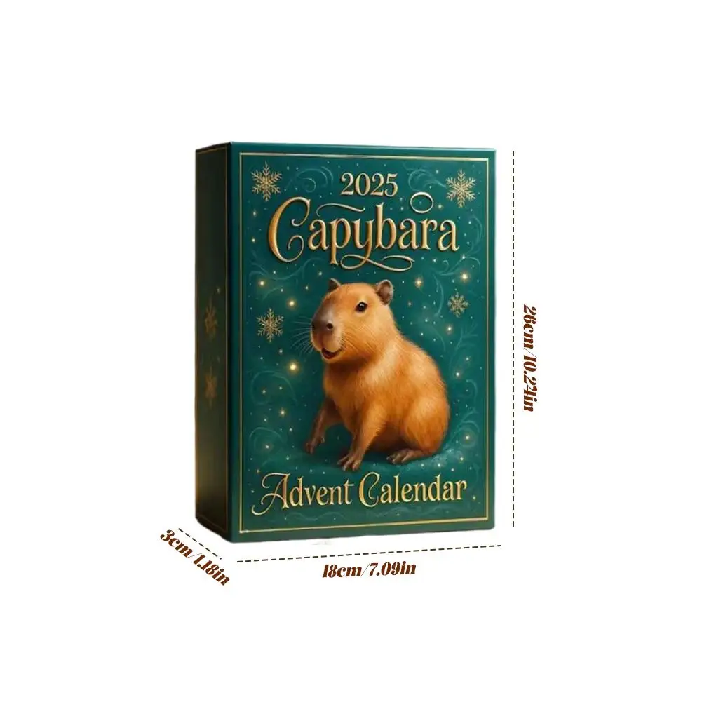 عيد الميلاد مجيء 2D الاكريليك كابيبارا قلادة 24 يوما عطلة كابيبارا زخرفة العد التنازلي التقويم لتزيين شجرة عيد الميلاد