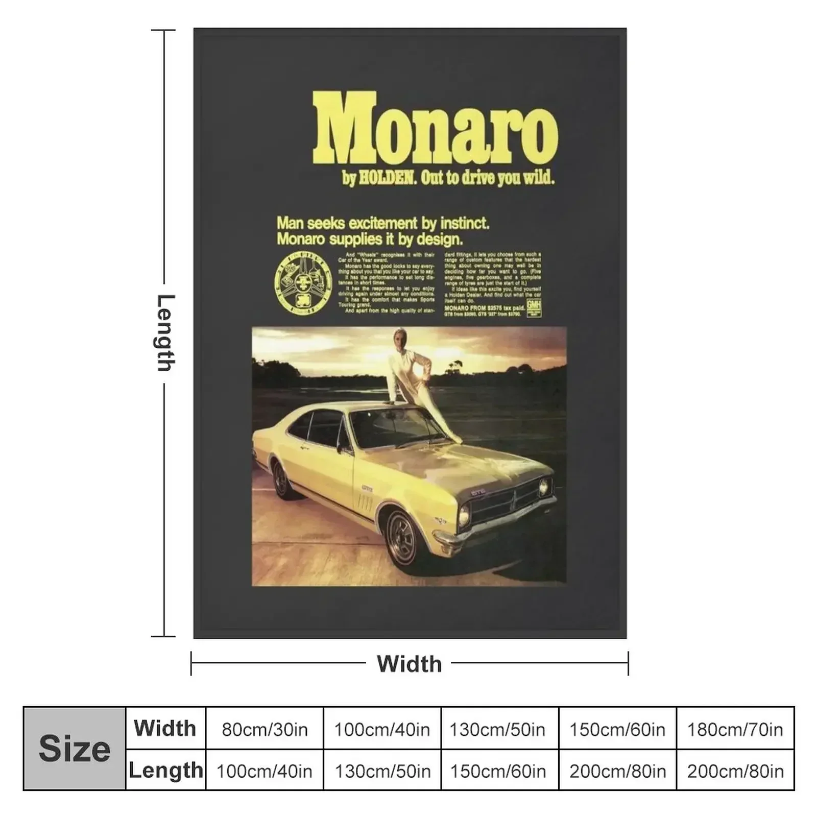 HOLDEN MONARO - ADVERT Throw Blanket sofa bed Sofa Quilt For Sofa Thin halloween Blankets