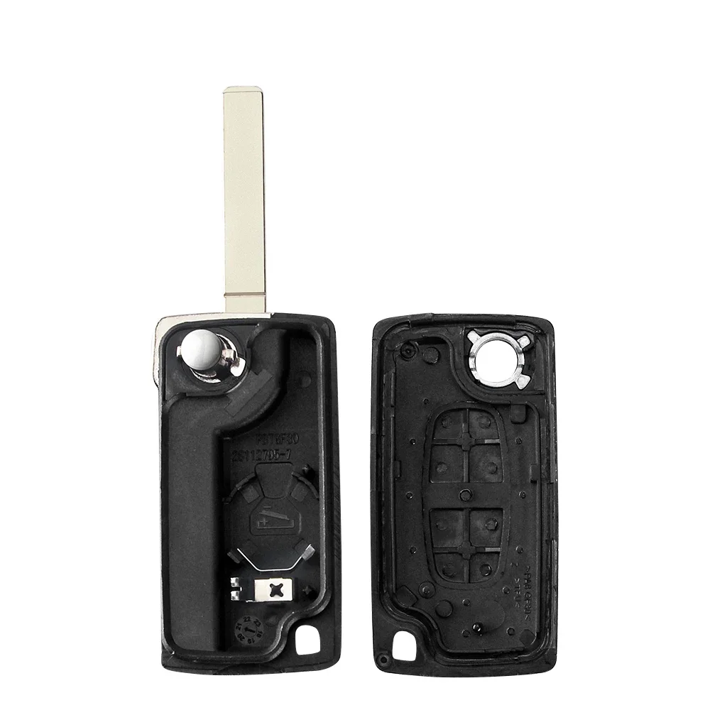 KEYYOU Remote key Case for Peugeot 207 307 308 407 607 807 For Citroen C2 C3 C4 C5 C6 Flip Folding Car Key shell 2/3/4 Buttons