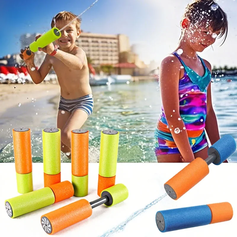 4/6 unids/set pistolas de agua de espuma EVA, chorro de agua para niños, tirador, cañón de agua portátil, juguetes para niños, baño de playa, habitación, juguetes de baño para bebés