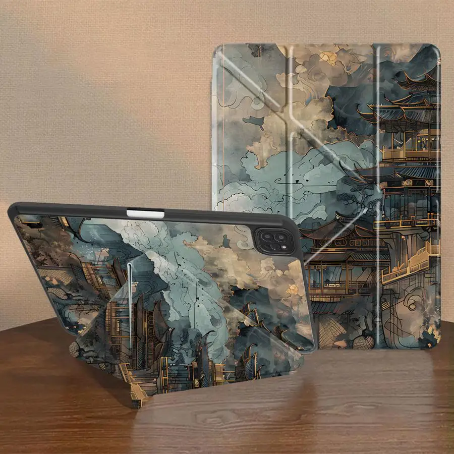 

National Style Pattern Design Holder Cover Tablet Case For iPad Air 4 5 M3 M2 1 2 M4 11inch Mini 6 7 Pro 2025 Pro 11th 10th 9th