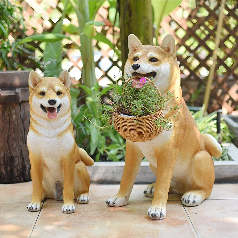 Artificial dog ornaments, Akita dog model villa, living room, garden, courtyard, balcony decoration, outdoor arrangement