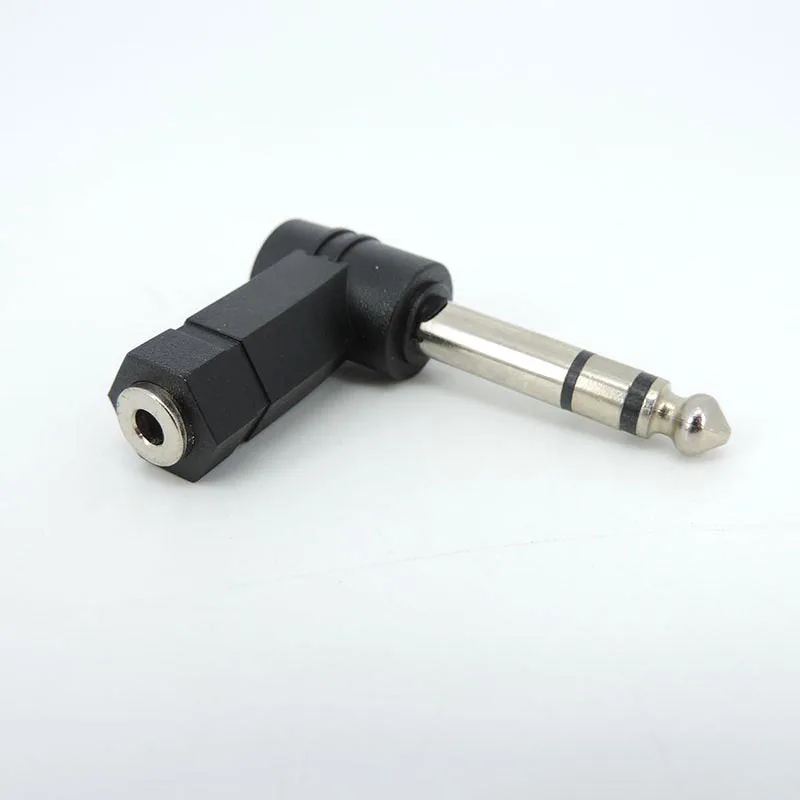 L Type 3.5mm Female Jack to 6.35mm 6.5 Male Jack Right Angled Cable Converter Connector Plug Headphone Sound Adapter U26
