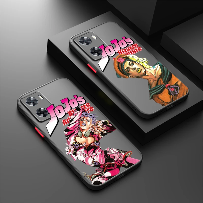 Anime J-JoJo Bizarre Adventure Frosted Translucent For OPPO X5 X3 A54S A5 A94 A16 A53S A57 A74 A72 A96 A98 A78 5G Cover