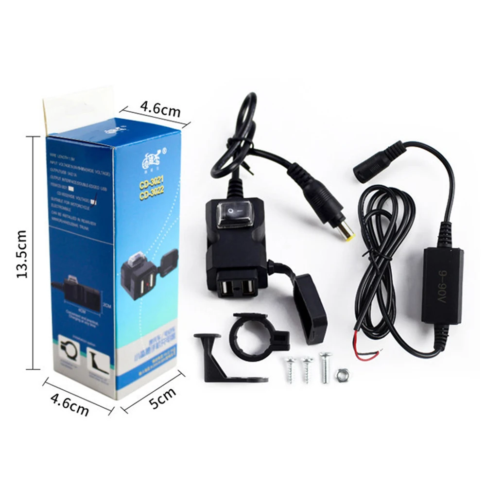 Motorcycle Handlebar Charger WaterproofAdapter Power 12V-24V Dual USB Port accesorios para moto motorbike accessories