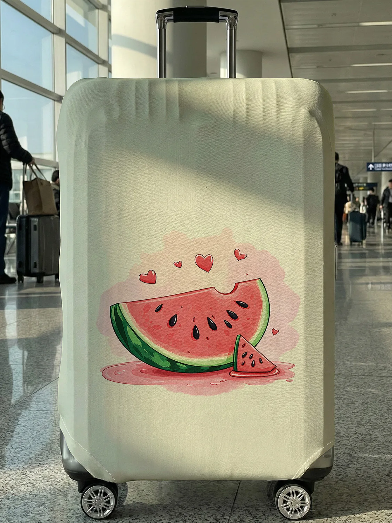 

Чехол для багажа «Сердце арбуза» (летняя серия), подходит для чемоданов 18-32 дюймов, чехол-накладка на ручку чемодана, дорожные аксессуары