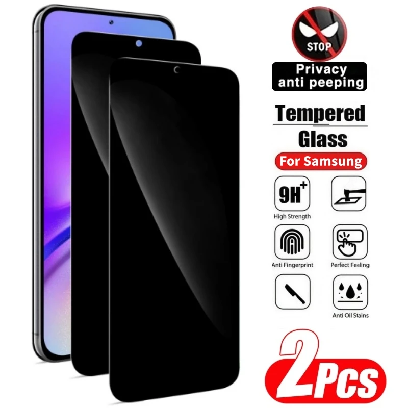 2 Stück Anti-Spy-Displayschutzfolie aus gehärtetem Glas für Samsung Galaxy A14 A15 A16 A17 A24 A25 A26 A33 A34 A35 A36 A37 Sichtschutzfolie