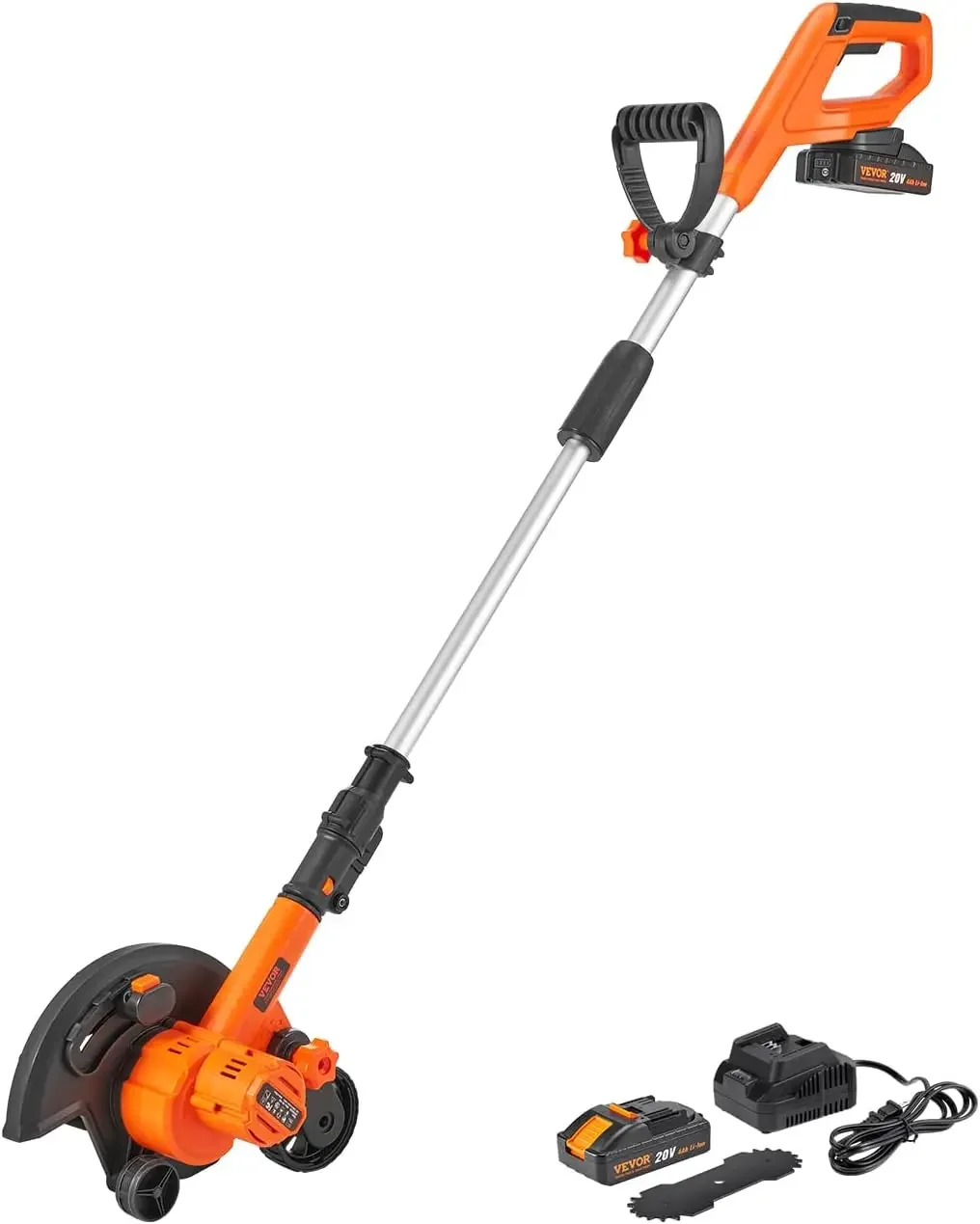 Lawn Edger, 9-inch Large Blade, 20 V Battery Powered Cordless Edger Lawn Tool with 3-Position Blade Depth, Adjustable Handle