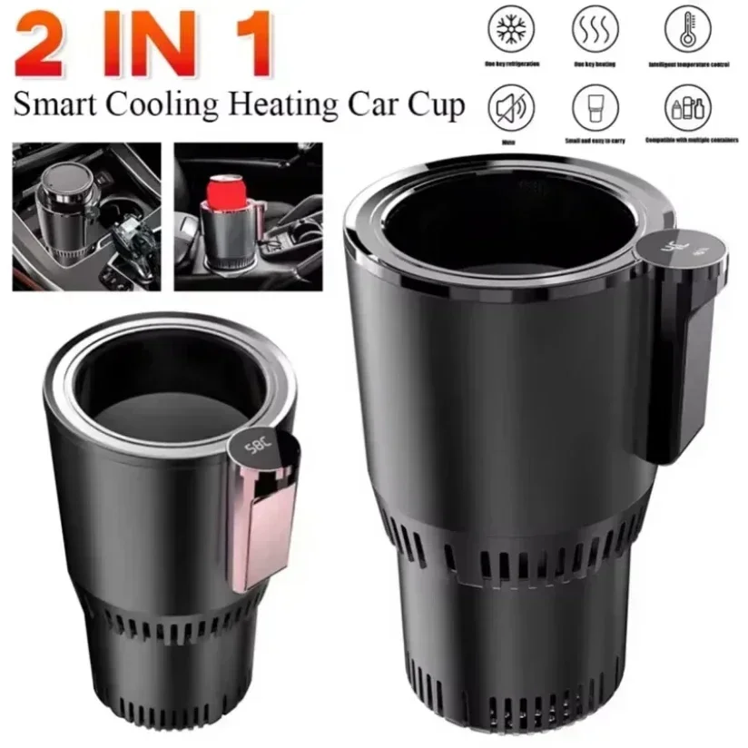Portable Car Cup Cooler Warmer Smart 12V Cooling Heating Mini Refrigerator Touch Screen for Home Travel Camping Vehicle