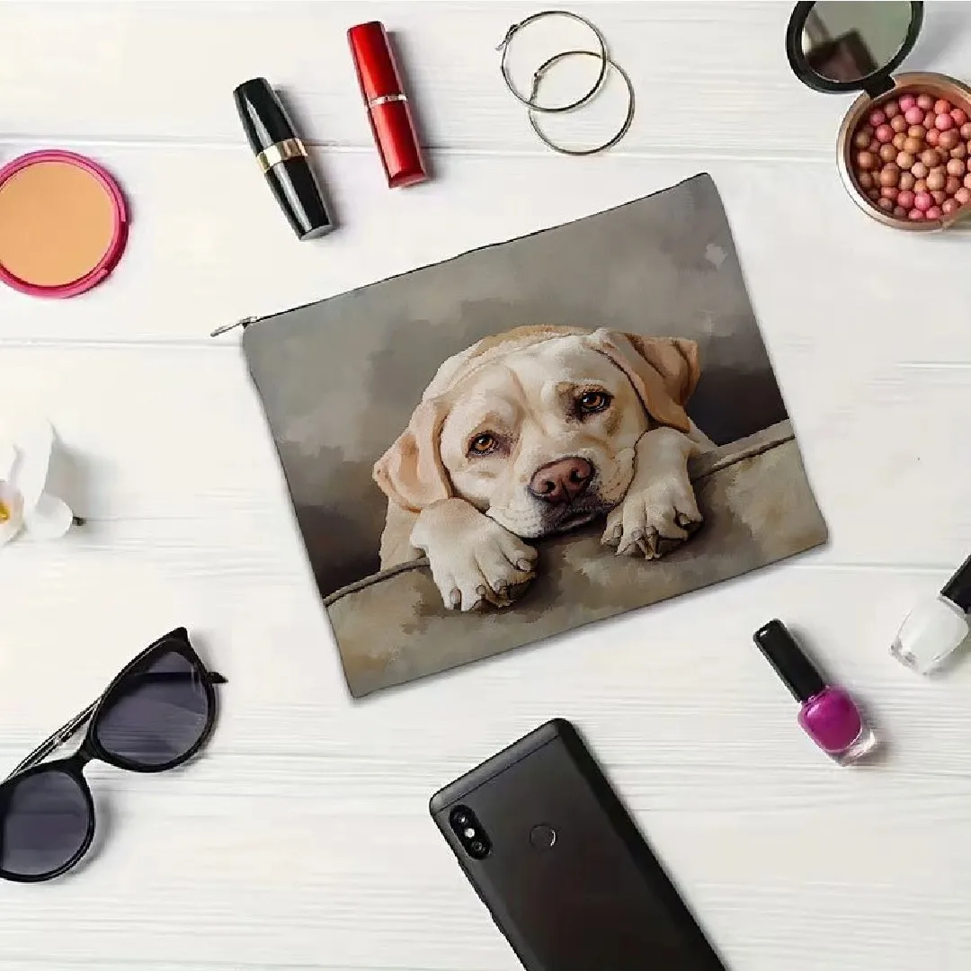 かわいいラブラドール犬柄の化粧バッグ - 素敵な多機能ジッパーポーチ、ジュエリー収納バッグ