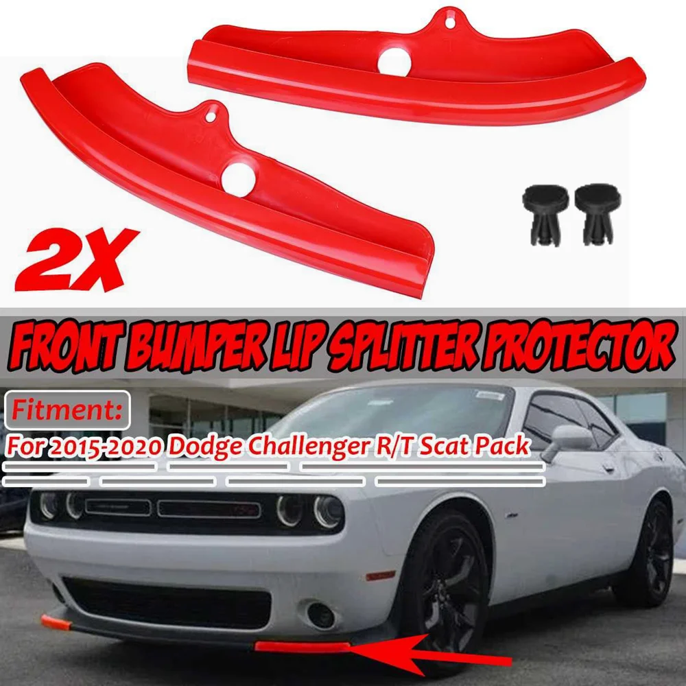 

Front Bumper Lip Splitter Guard Cover For Dodge Challenger R/T Scat Pack 15-20