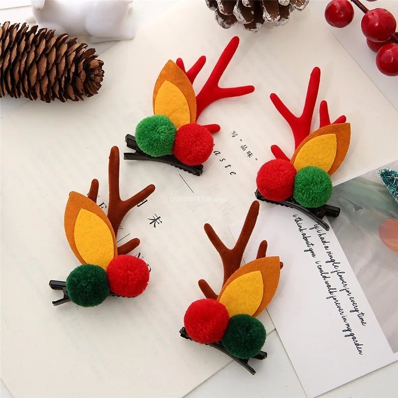 Christmas Hair Clips Girls Elk Ear Hairpins Santa Snowman Barrette for Kids Hair Accessorie Headwear Xmas New Year Party 럭셔리 머리띠