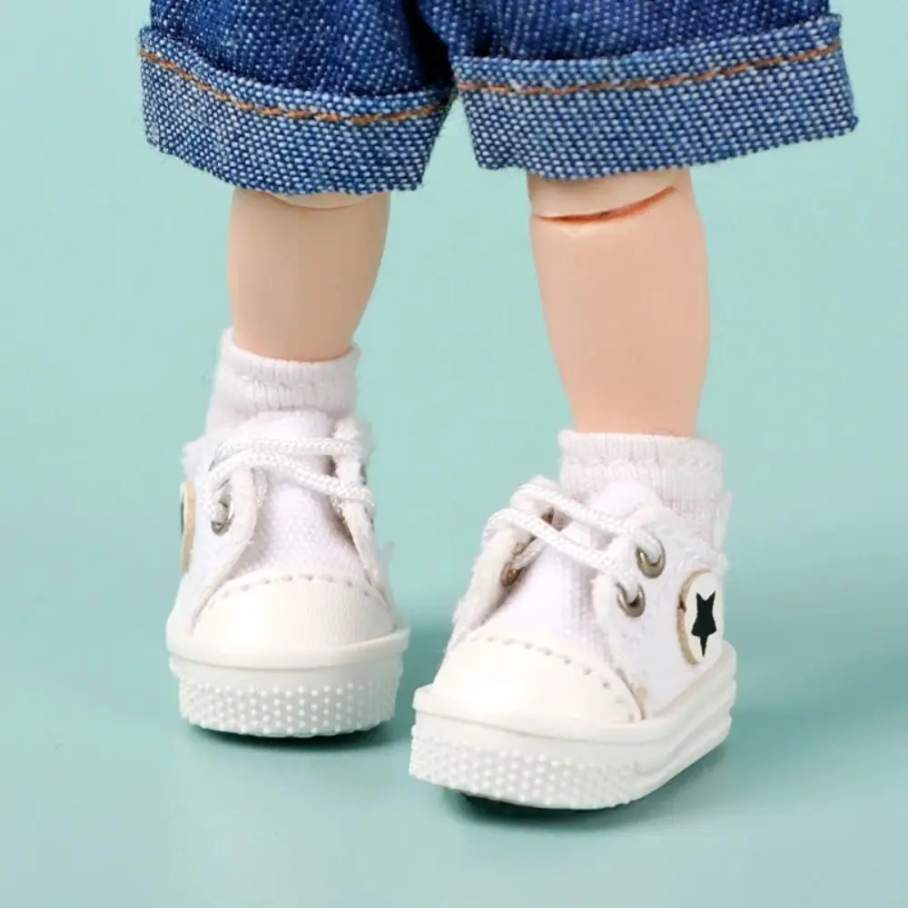 

Kids Toy Star Pattern Ob11 Shoes Dress Up Pretend Play Doll Canvas Shoes Low Top Sports Shoes Casual Doll Shoes 1/12 Bjd Doll