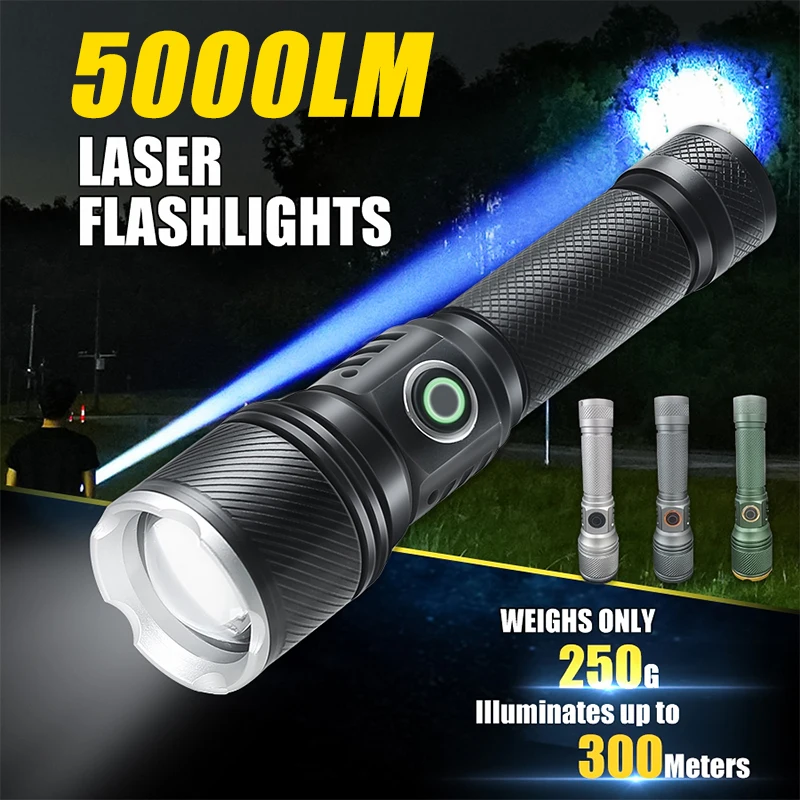 

High Power LED Flashlight USB Rechargeable Zoomable Long Range 5 Lighting Modes Tactical Torch Outdoor Camping Fishing Lantern