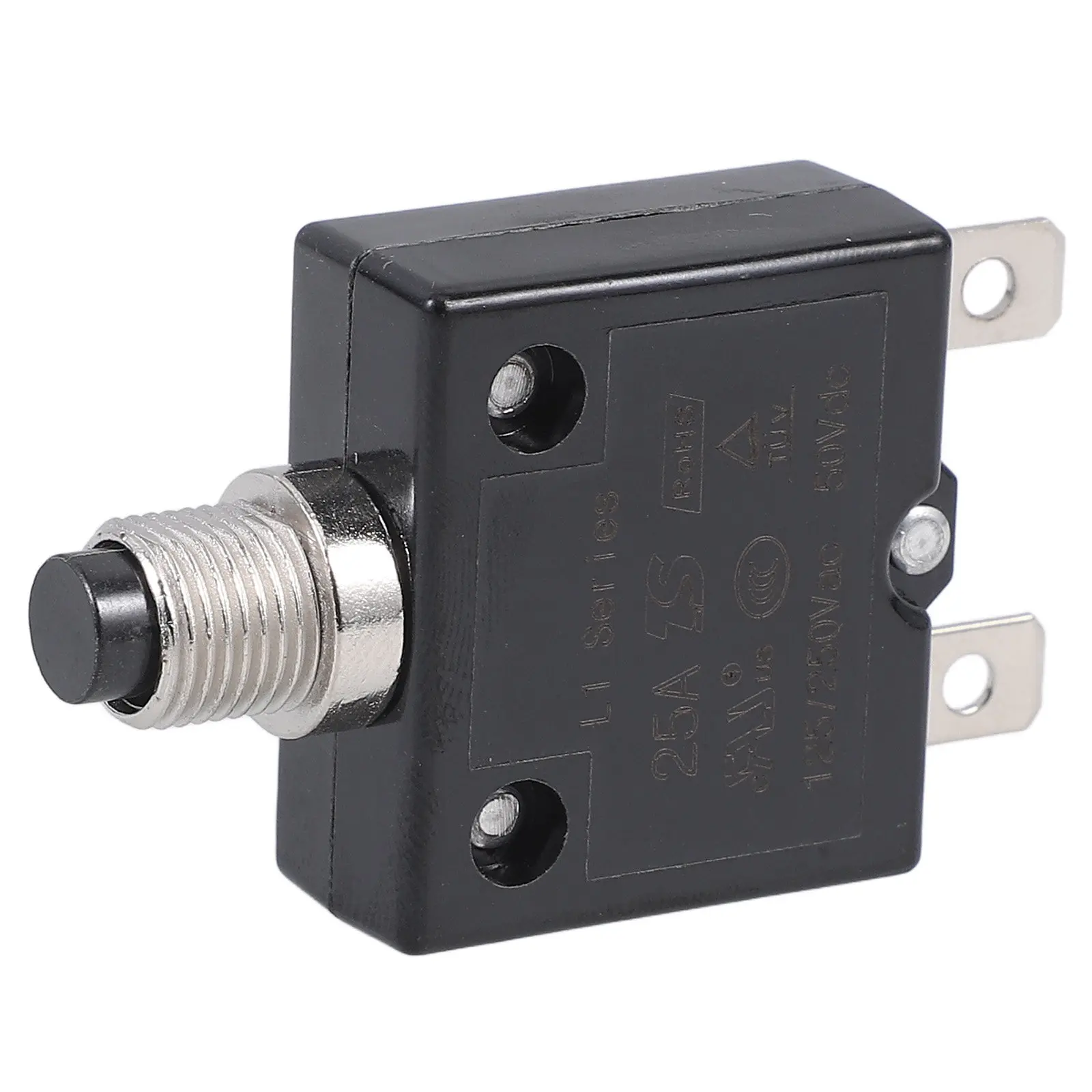 25A Manual Reset Circuit Breaker 125V to 250V AC 50V DC Thermal Overload Protector for Car Boat RV