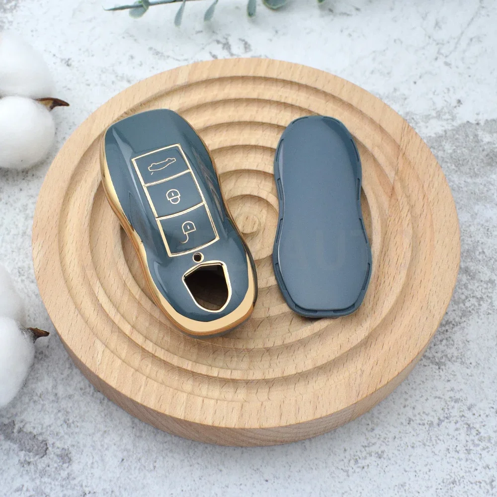 For Porsche Panamera Spyder Carrera Macan Boxster Cayman Cayenne 911 970 981 991 Car Smart Remote Key Case Fob Covers Set Shell