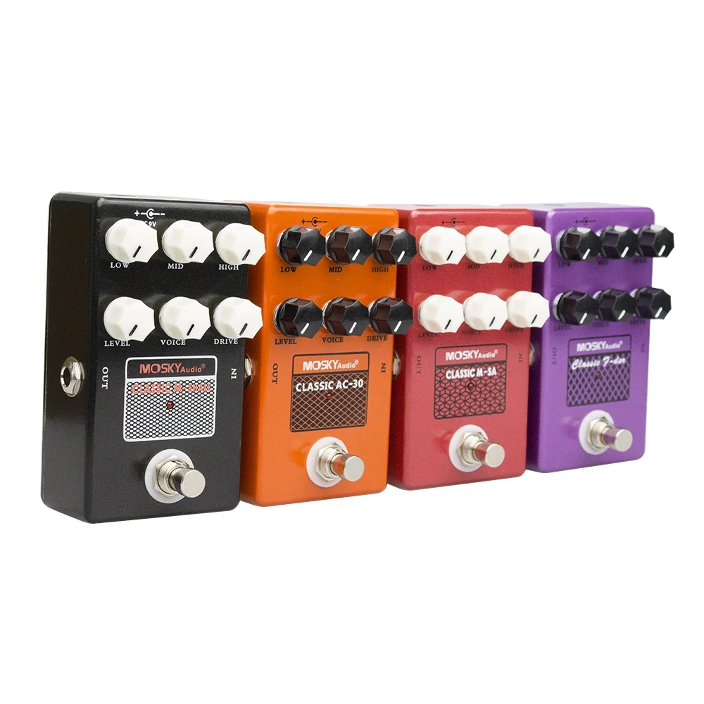 MOSKYaudio Guitar Effect Pedal CLASSIC M-SA /M-SHALL /F-DER/AC-30/ SPEAKER SIMULATION True Bypass Full Metal Shell Guitar