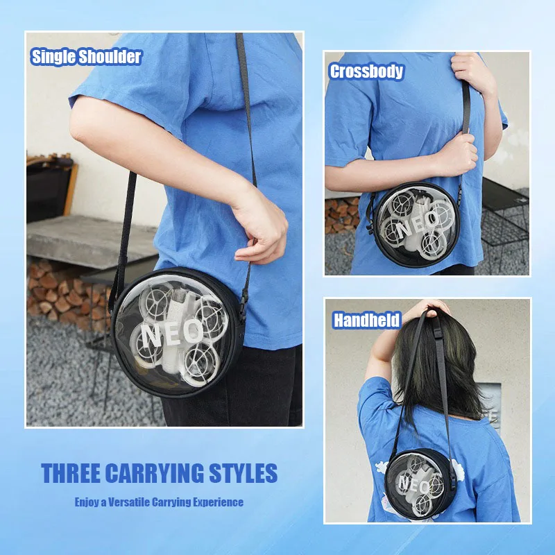 VOLODYMYR Carrying Case for DJI NEO Drone Portable Transparent Storage Bag Travel Handbag Shoulder Strap Crossbody Organizer Bag