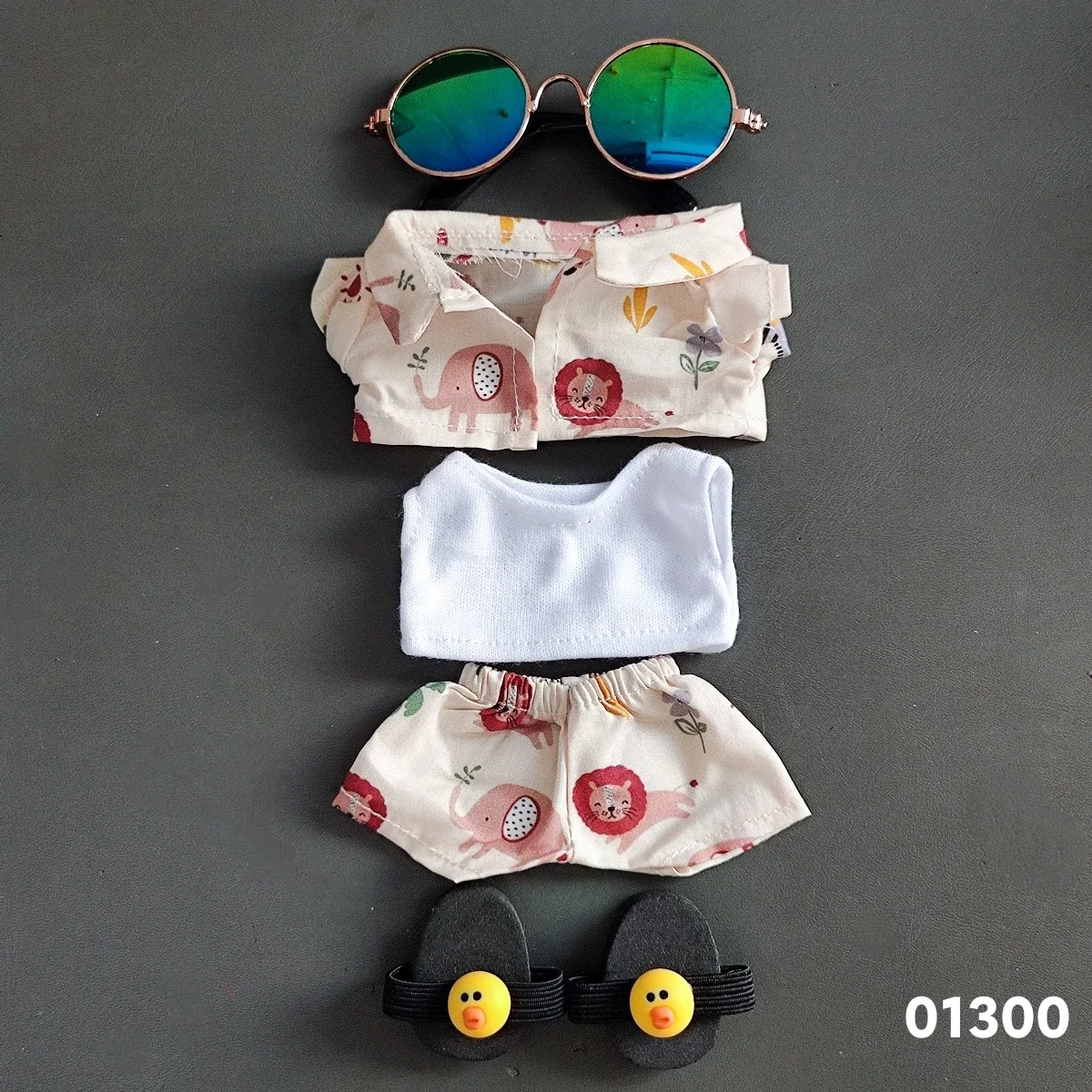 

Clothes for Labubu Beach Style Outfit Set for Ropa Dolls - Hawaiian Summer Vacation Clothes with Shirt, Pants & Accessories