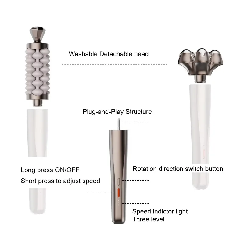 Portable Multi Roller Beauty Massage Stick Handheld Body Facial Rolling Massager Tool