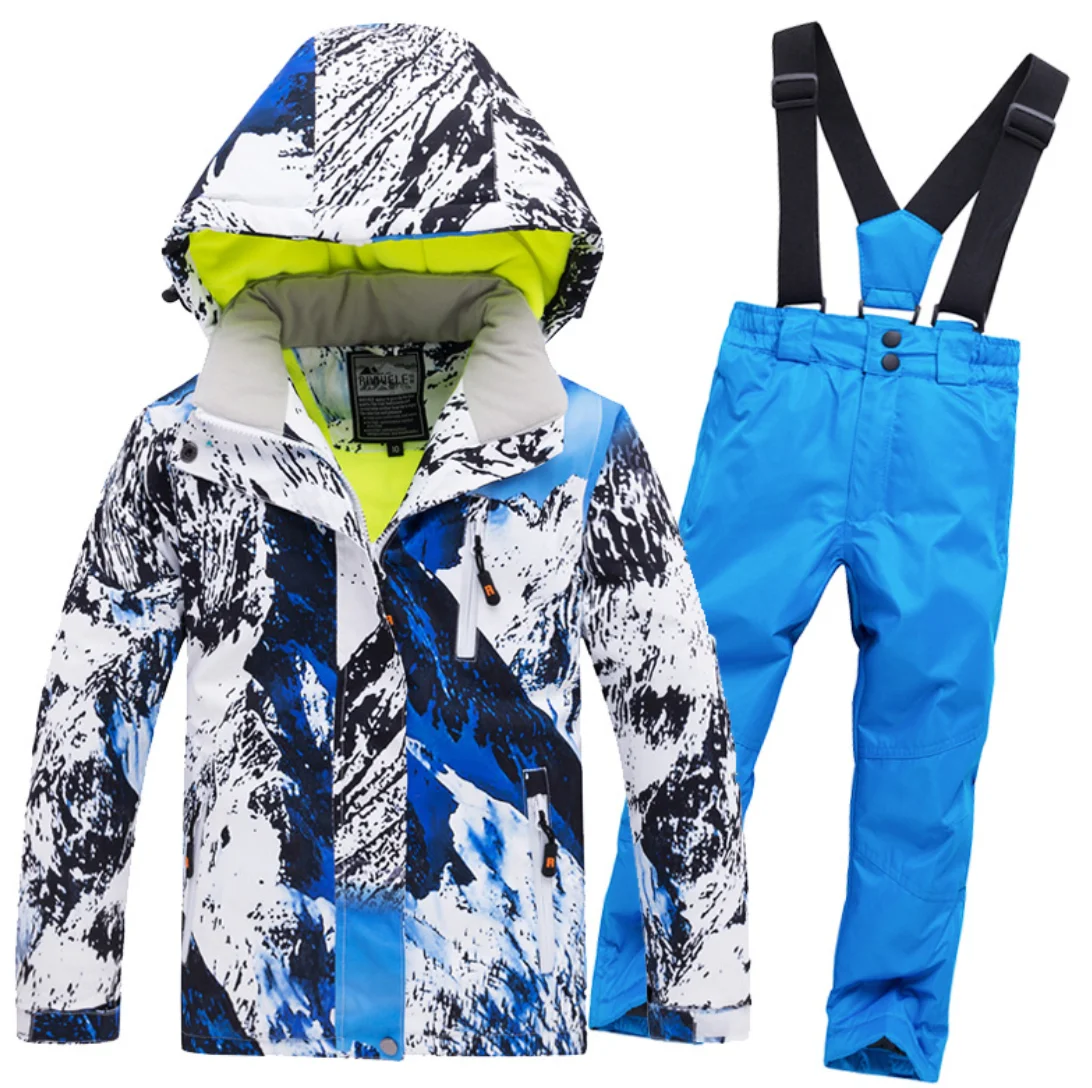 

Winter Outdoor Thick Kids Girls Snow Clothes Windproof Warm Snow Pants Sets Custom Kids Ski Suit