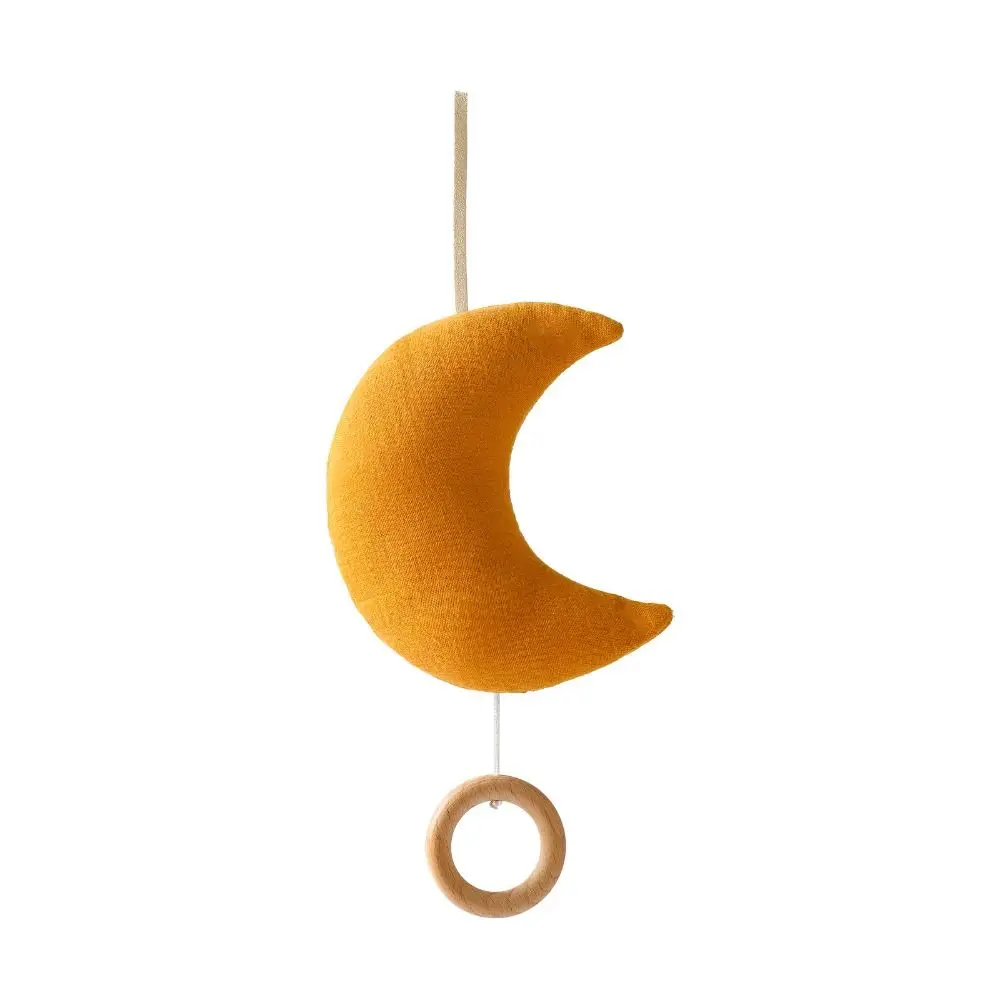 Moon Baby Bed Bell Rattle Toy Battery-free Hanged Cotton Kid Comfort Toy Pull Rope Decorative Suction Door Wind Chime Room Decor