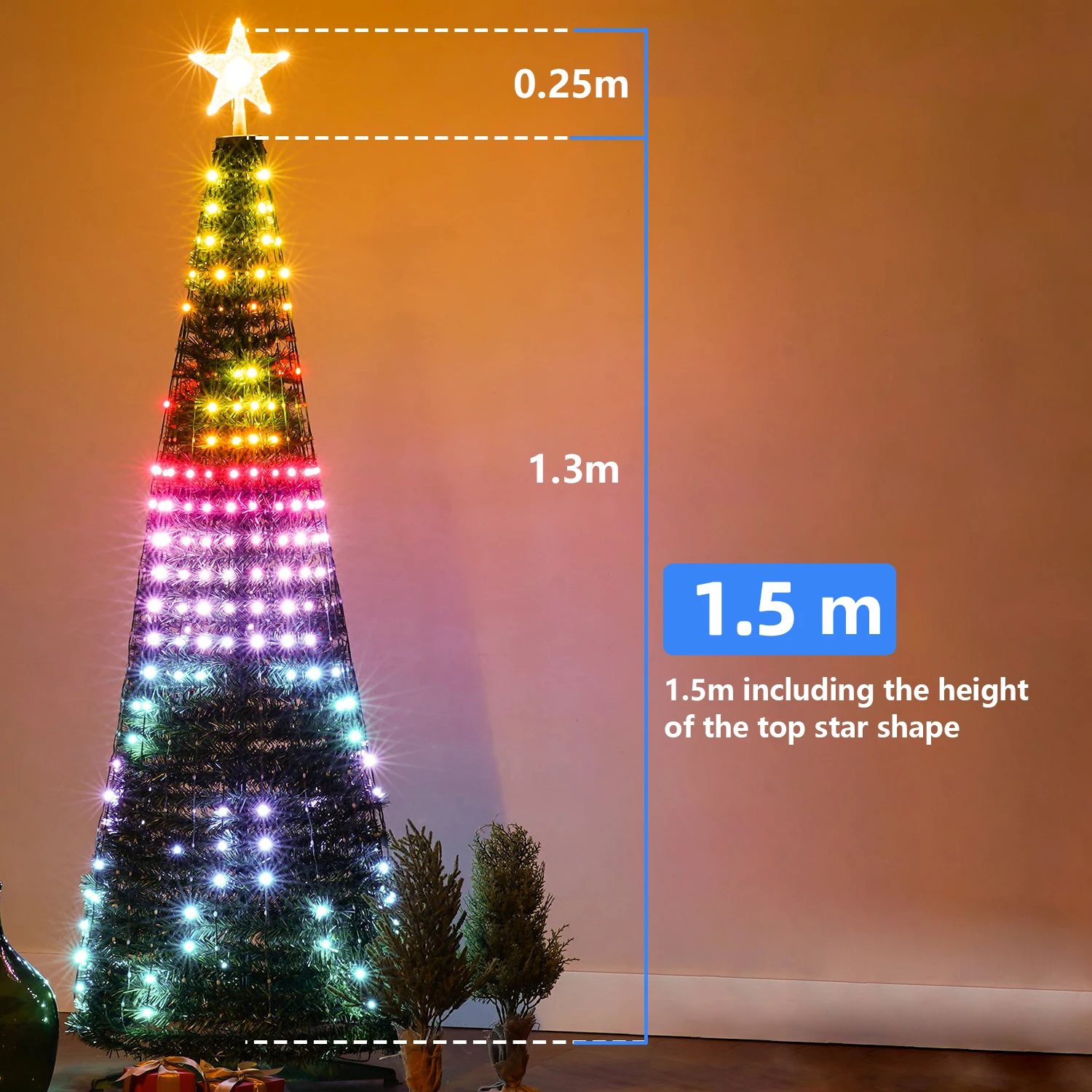 Smart Christmas Tree Lights Christmas Fairy Light APP Control Music Sync Multicolor for Indoor Outdoor Christmas Tree Decoration