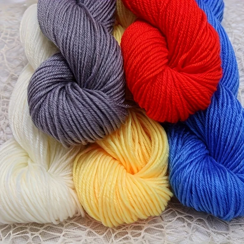 245 g handgefertigtes Garn, Strickgarn zum Stricken von Pullovern, Hüten, Handschuhen, Aufbewahrungskorb, mitteldickes Seilgarn für Kissenzubehör